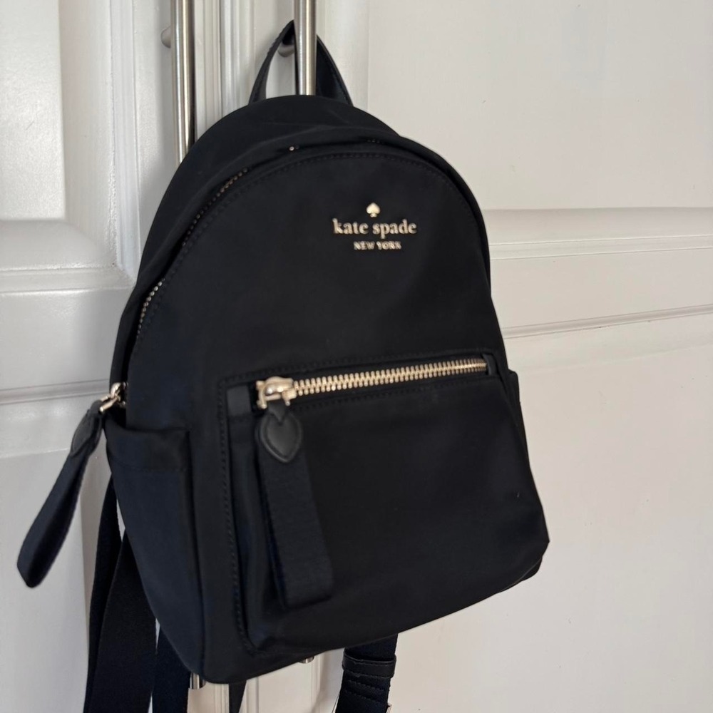 Black Kate Spade New York Chelsea Mini Backpack w/ gold - Picture 2 of 6